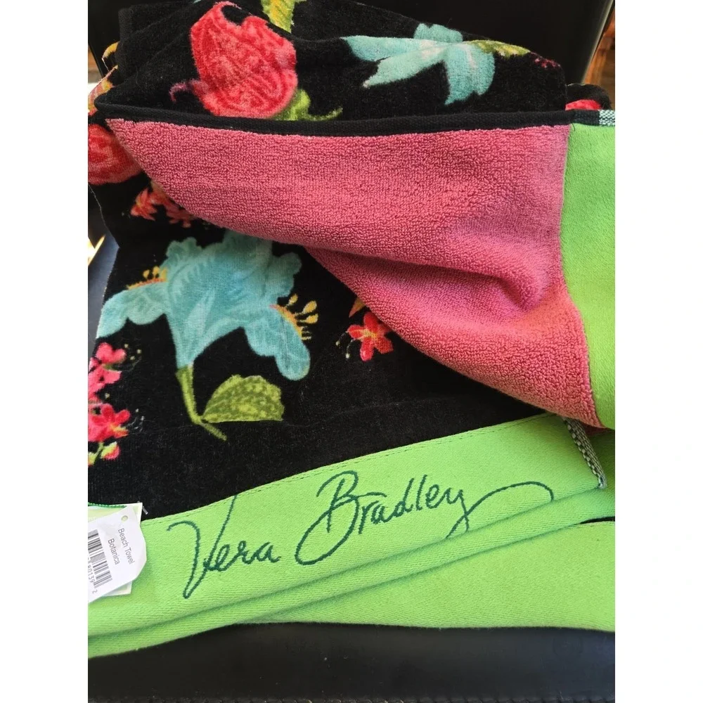 NOS NWT Vera Bradley Botanica Retired Pattern Large Beach Towel 32
